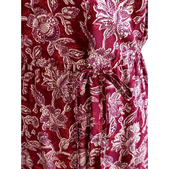 Gap Womens Sleeveless V-neck Flutter Hem Ruffle Dress Red Floral Size XS - Picture 5 of 9